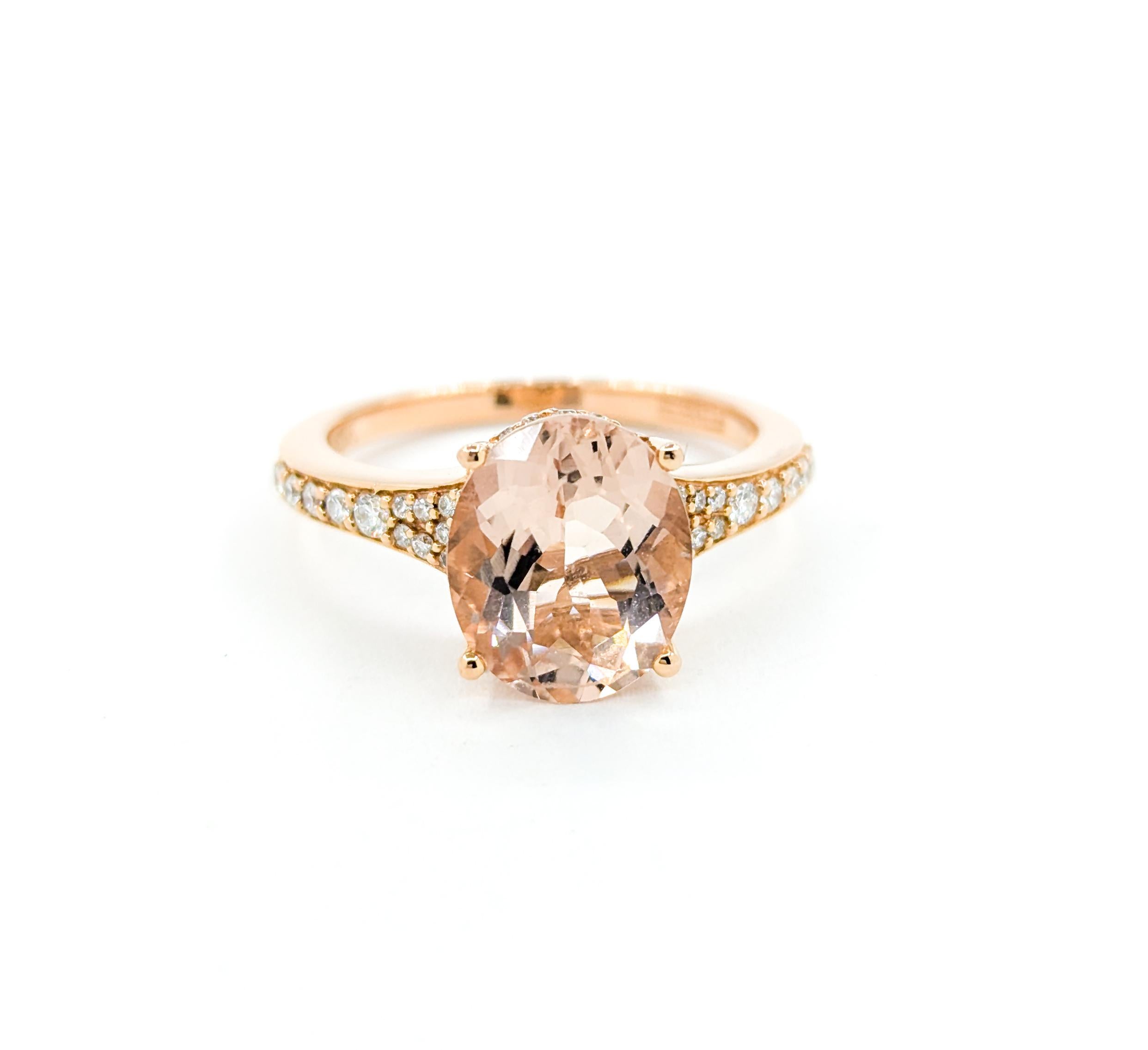 Feminine EFFY Morganit & Diamantring aus 18 Karat Roségold 6