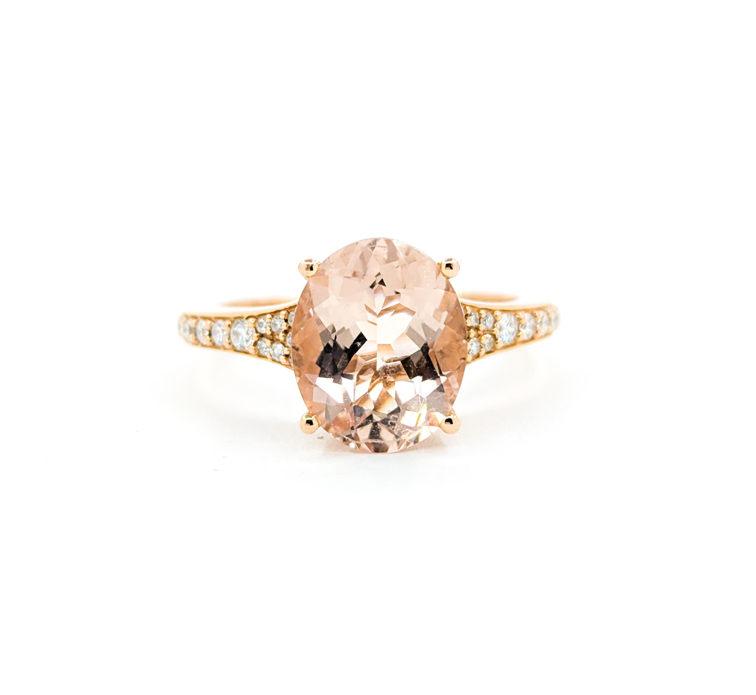 Feminine EFFY Morganit & Diamantring aus 18 Karat Roségold 7