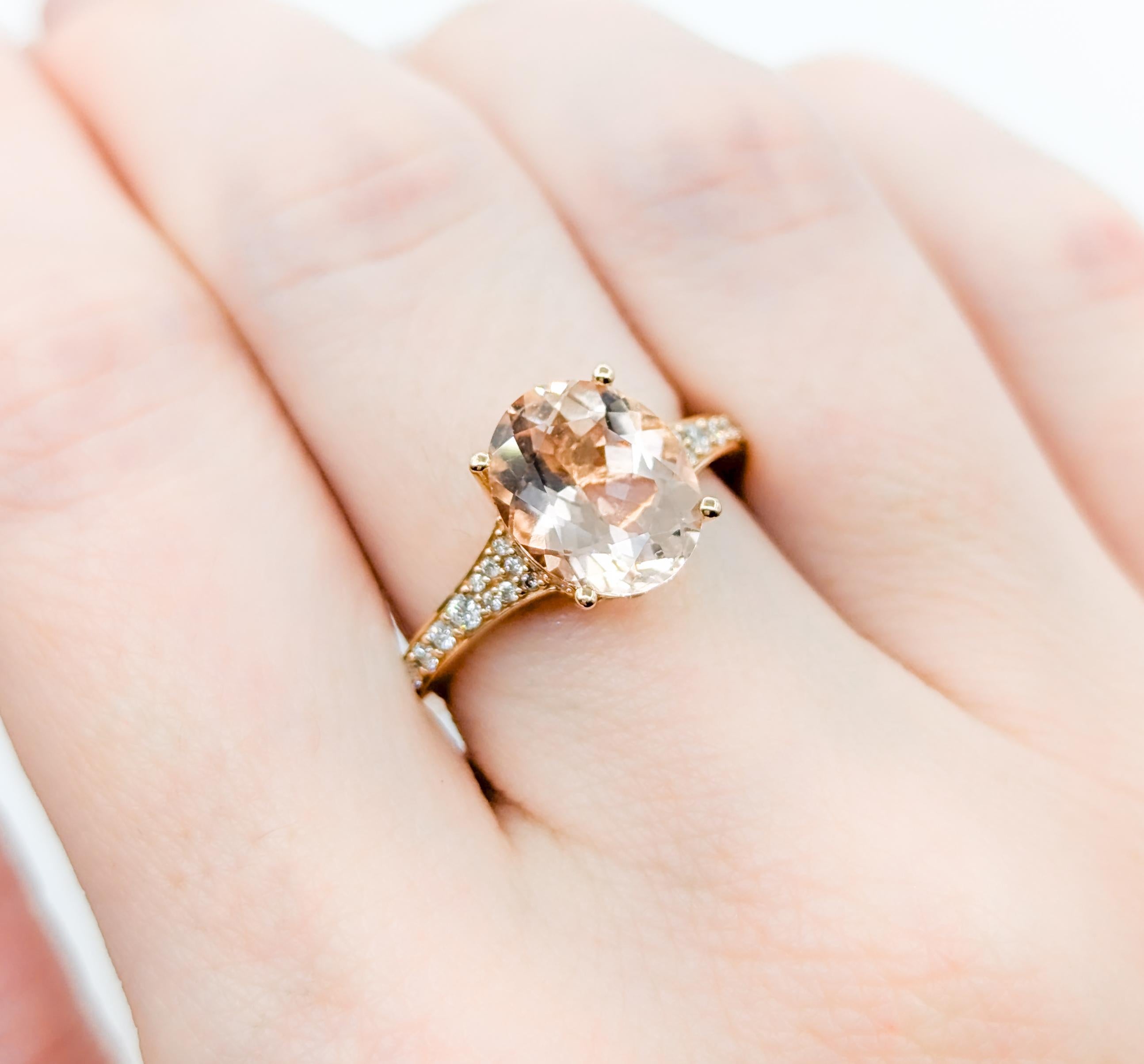 Feminine EFFY Morganit & Diamantring aus 18 Karat Roségold im Zustand „Hervorragend“ in Bloomington, MN