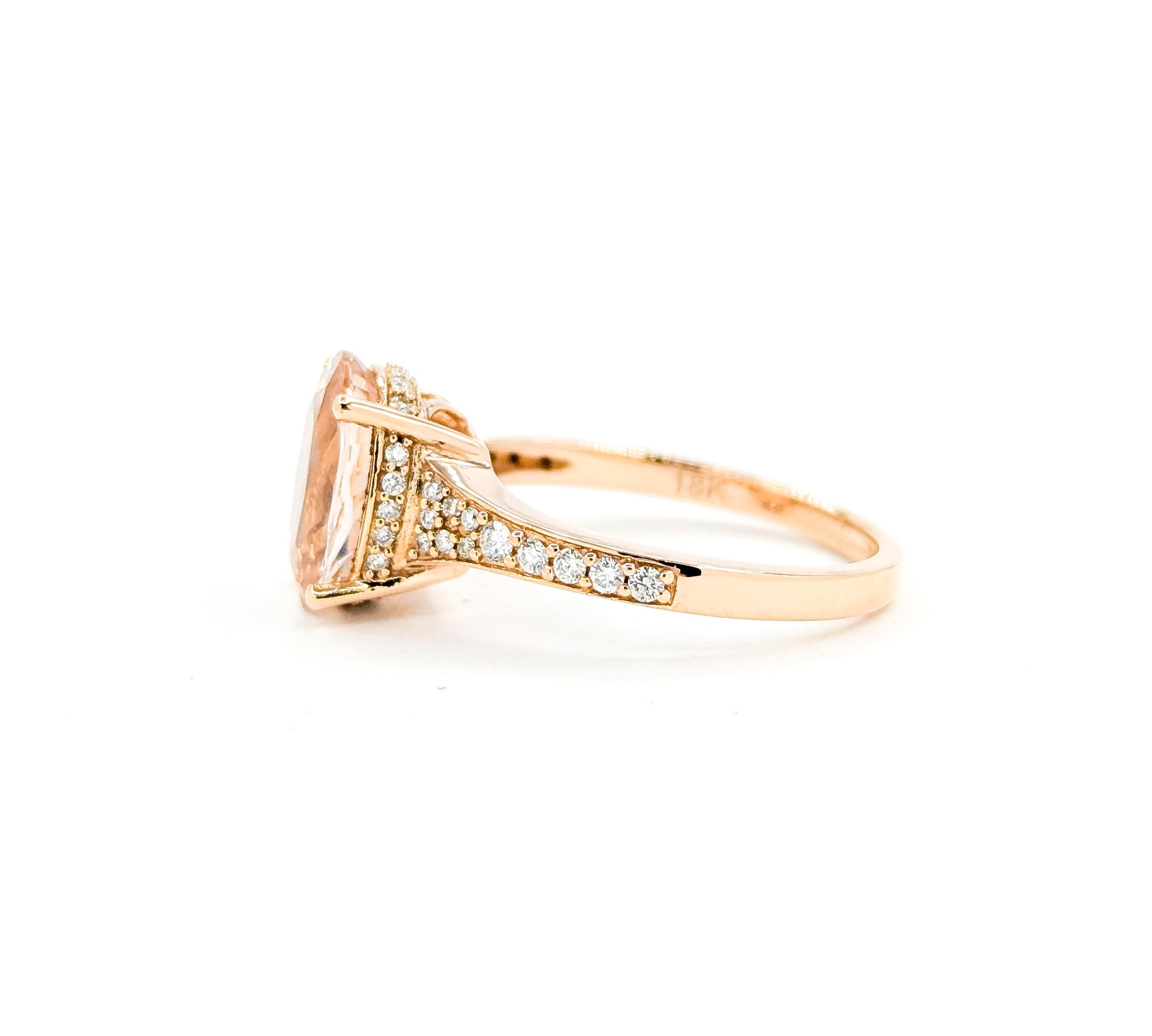 Feminine EFFY Morganit & Diamantring aus 18 Karat Roségold 3