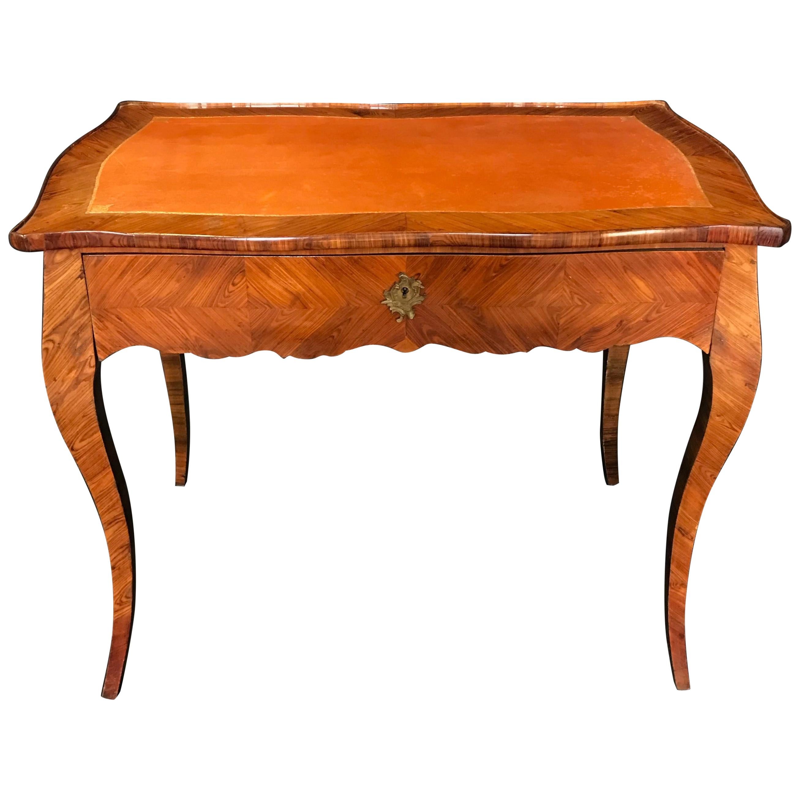 Feminine French Louis XV Style Petit Writing Table Side Table or Desk