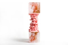 Glass vs. Plastic collection, "Feminine Ruben" coral pink organic sculpture