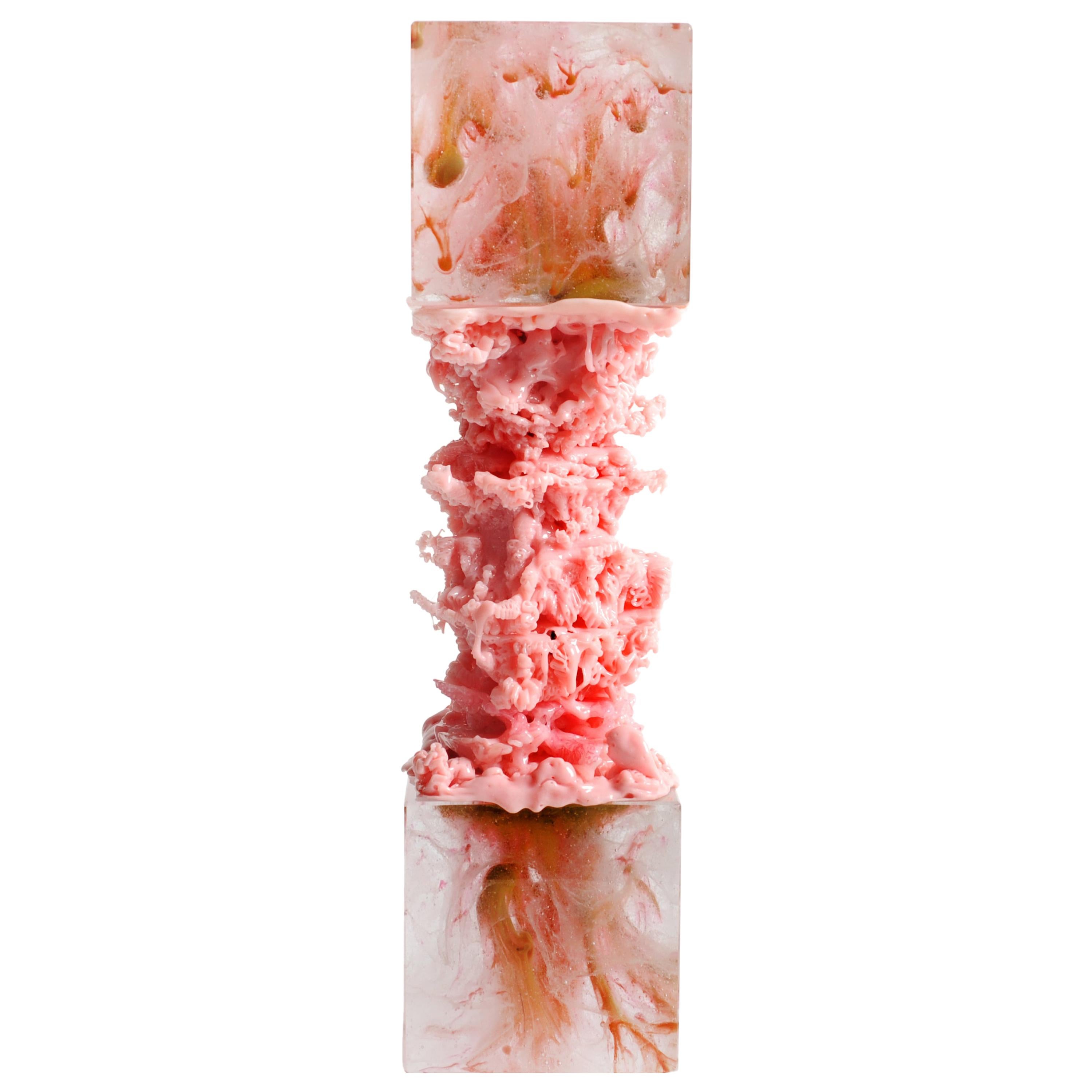 Glass vs. Plastic collection, "Feminine Ruben" coral pink organic sculpture
