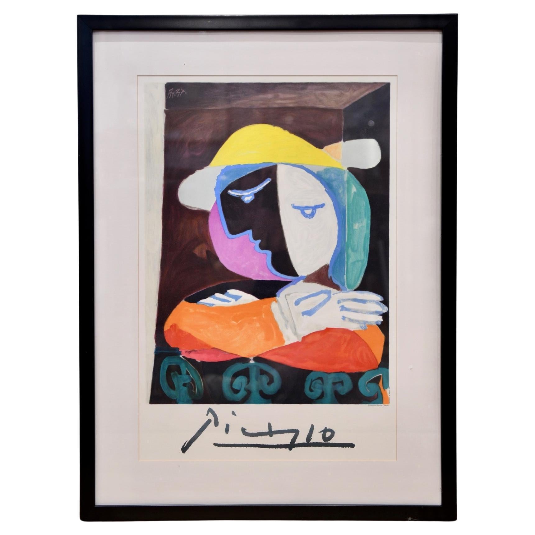 Femme au Balcon After Picasso Limited Edition Lithograph For Sale