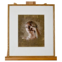 Femme Au Bandeau - Retrato al pastel, Obra de arte enmarcada de Nathalie Picoulet