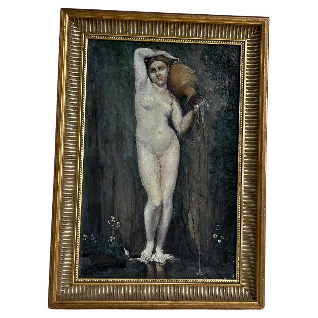 Femme au Jarre Oil on Canvas For Sale