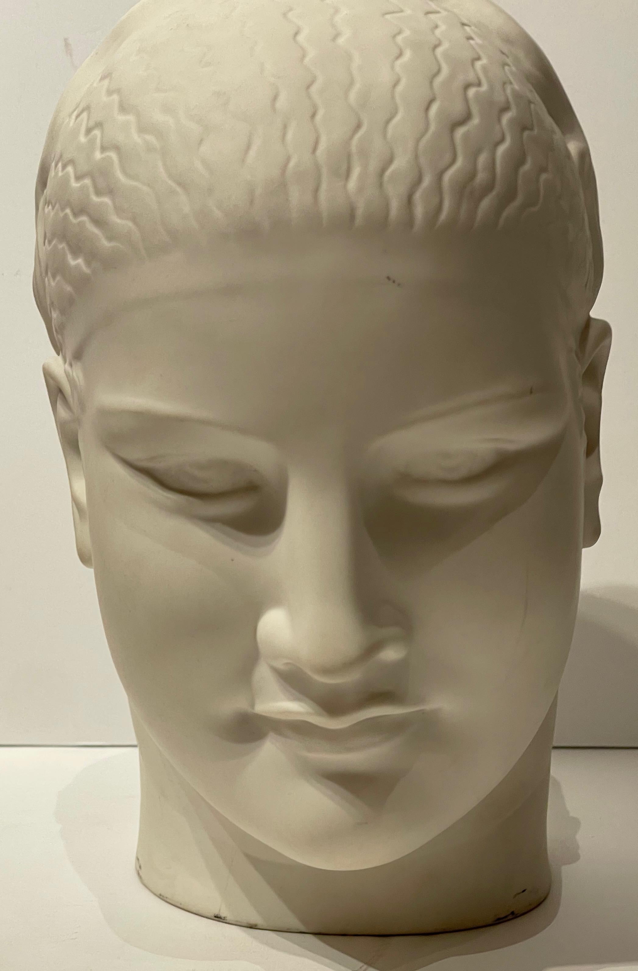 “Femme Au Levrier” Art Deco Statue Bust by Raymond Leon Rivoire Sevres France  For Sale 4