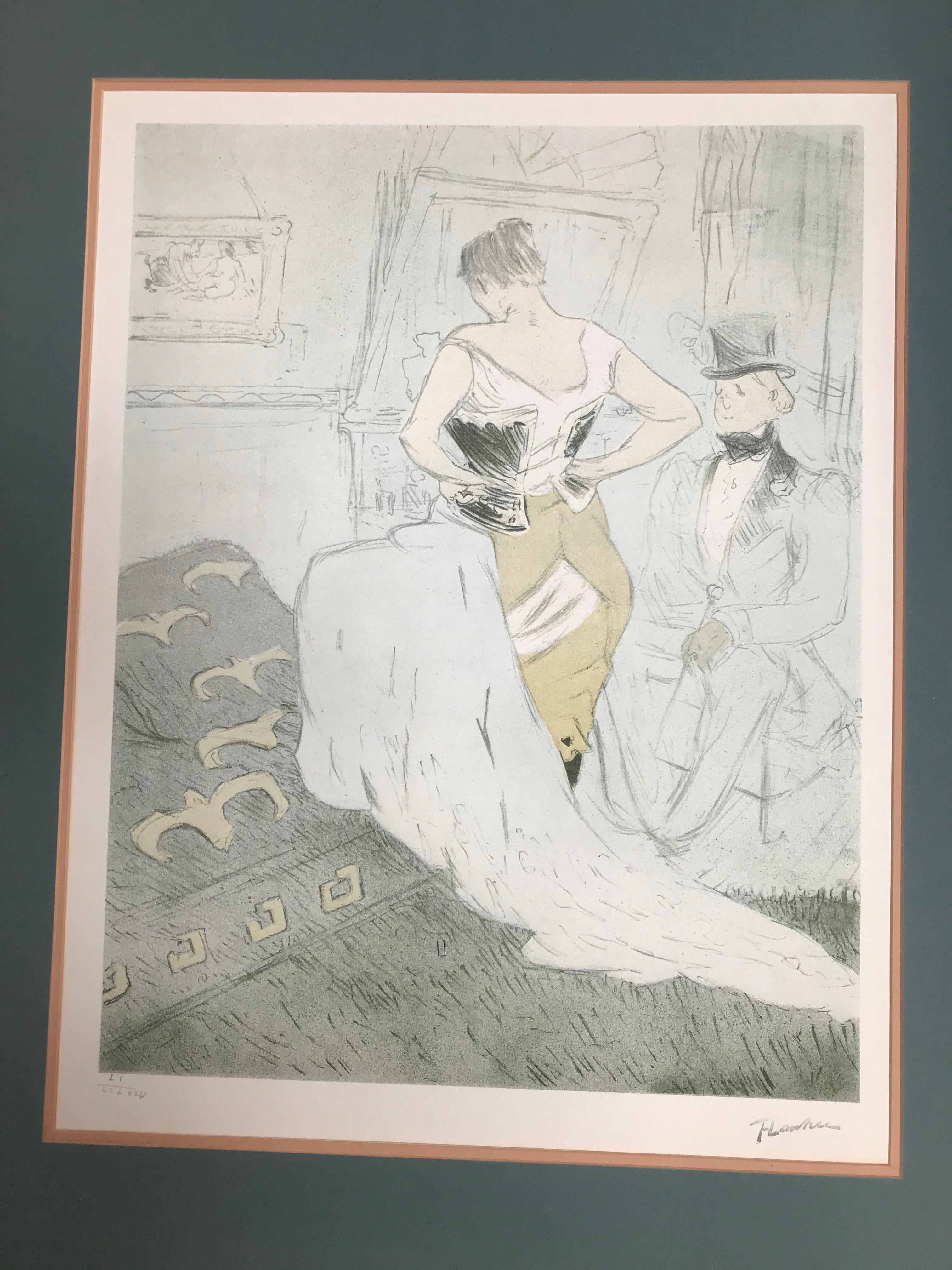 Toulouse-Lautrec is among the best-known painters of the Post-Impressionist period.
This lithograph is part of one series named 