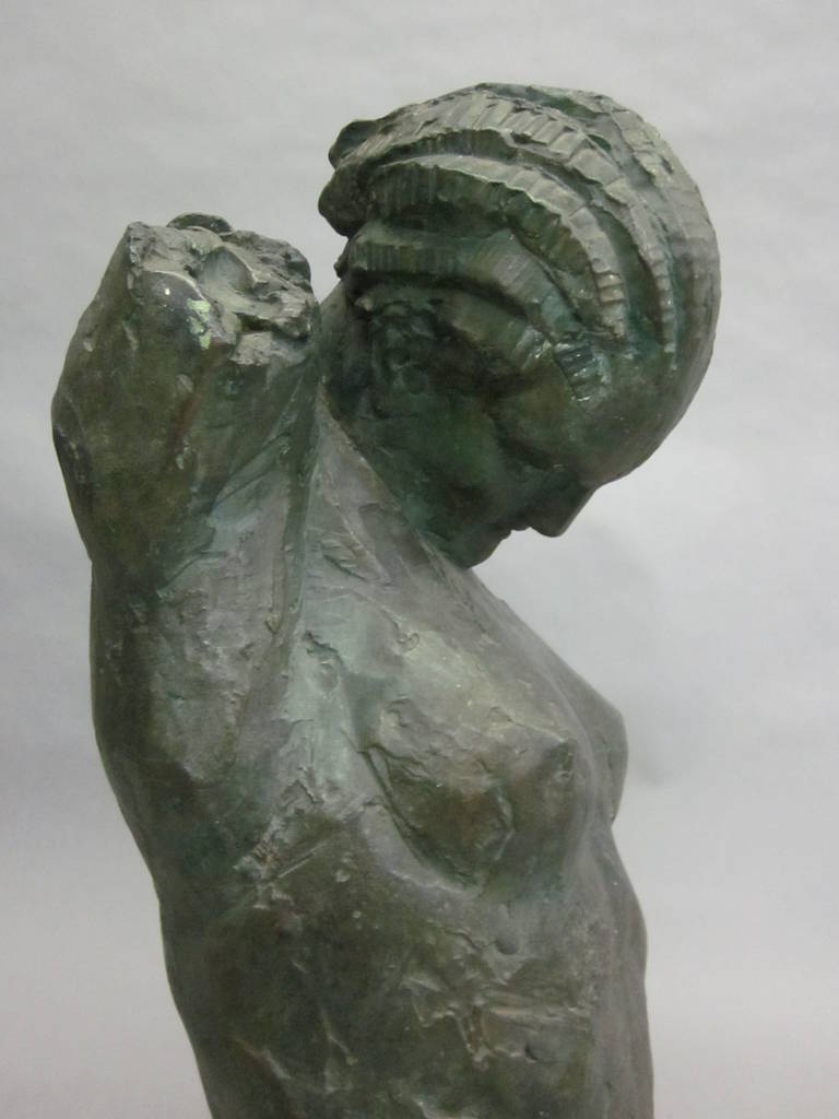 Plaster 'Femme Nue' Modern Neoclassical Sculpture by Willy Kreitz, 1930
