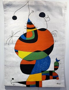 'Femme, Oiseau, Étoile', Tapestry after the painting of Joan Miro by Jules Pansu