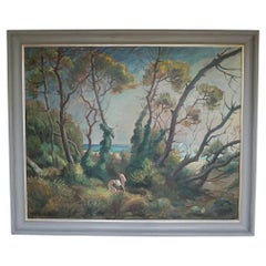 Femmes a la baignade" Olio su tela di Paul Jacob Hians (1884-1965)