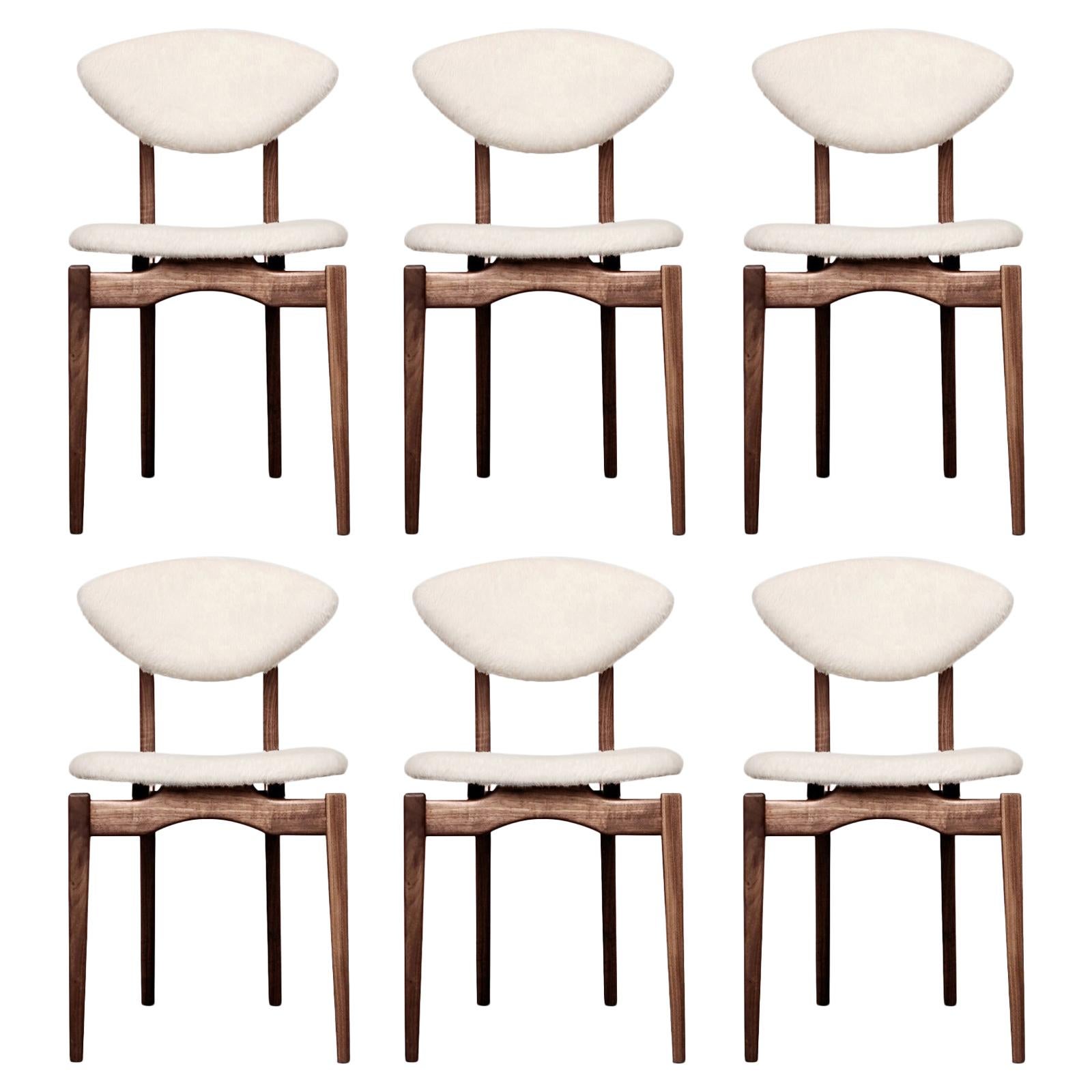 Femur Dining Chair Set '6' in Fabric and Wood by Atra For Sale