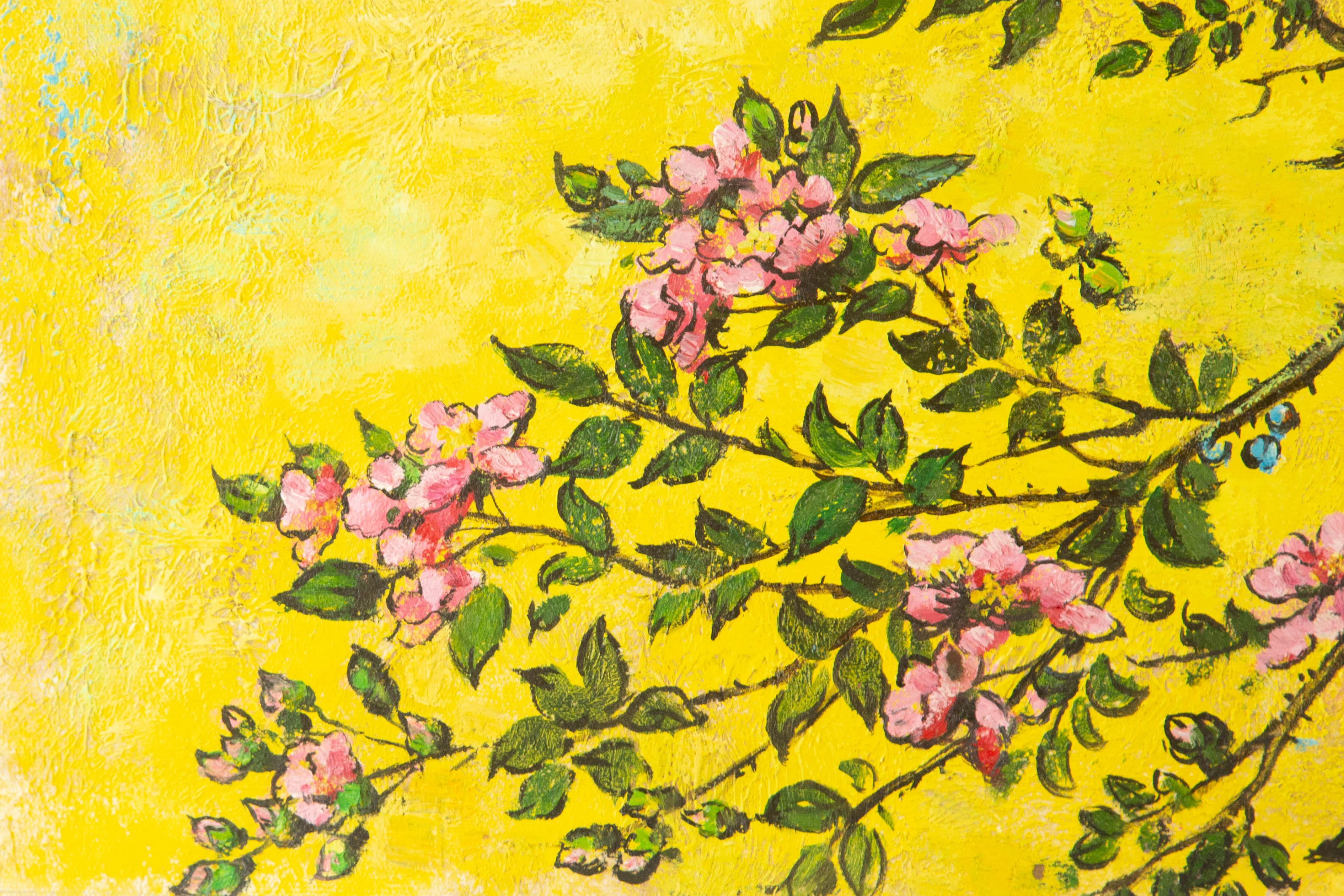 Fen Yu Floral Original Mixed Media 