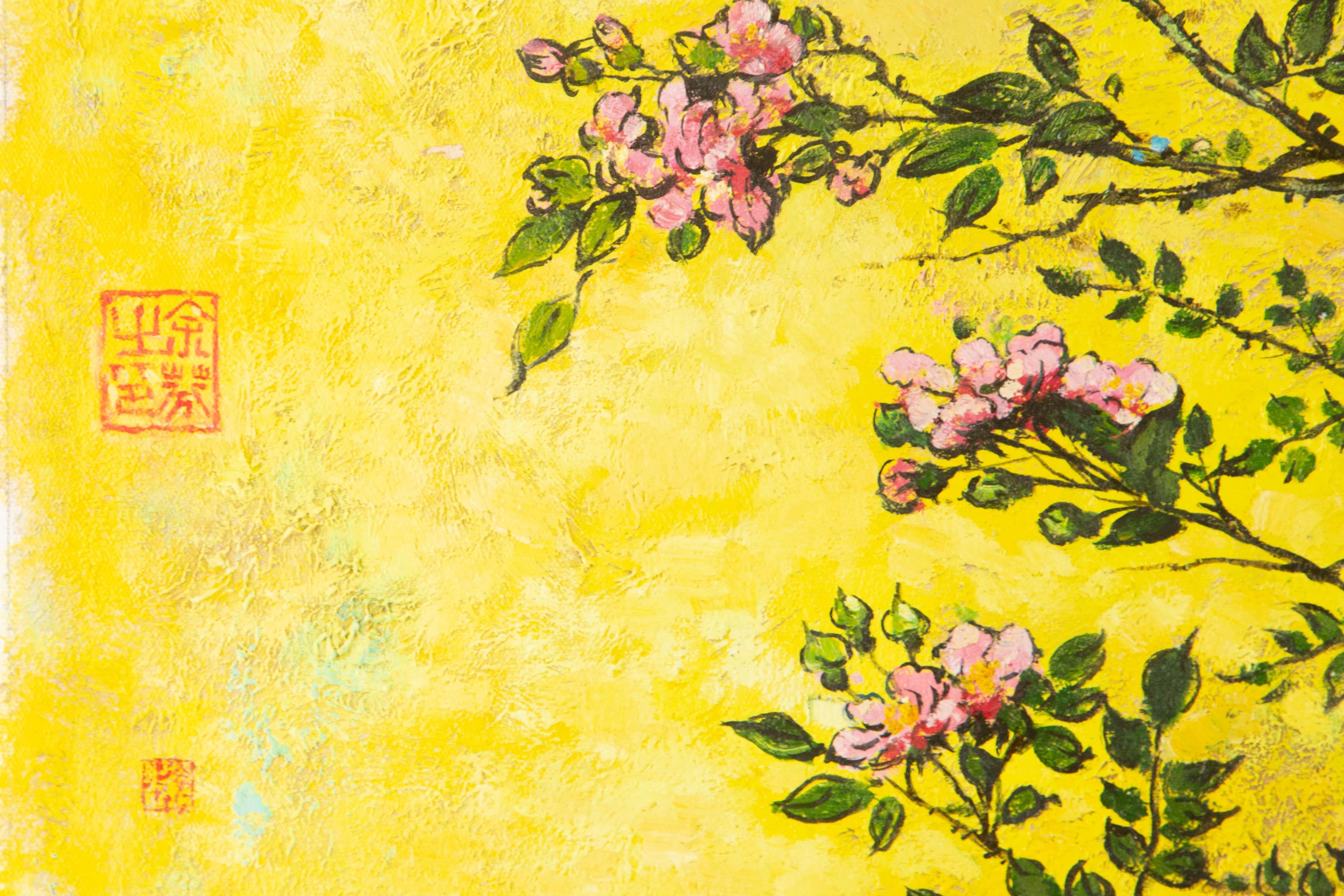 Fen Yu Floral Original Mixed Media 