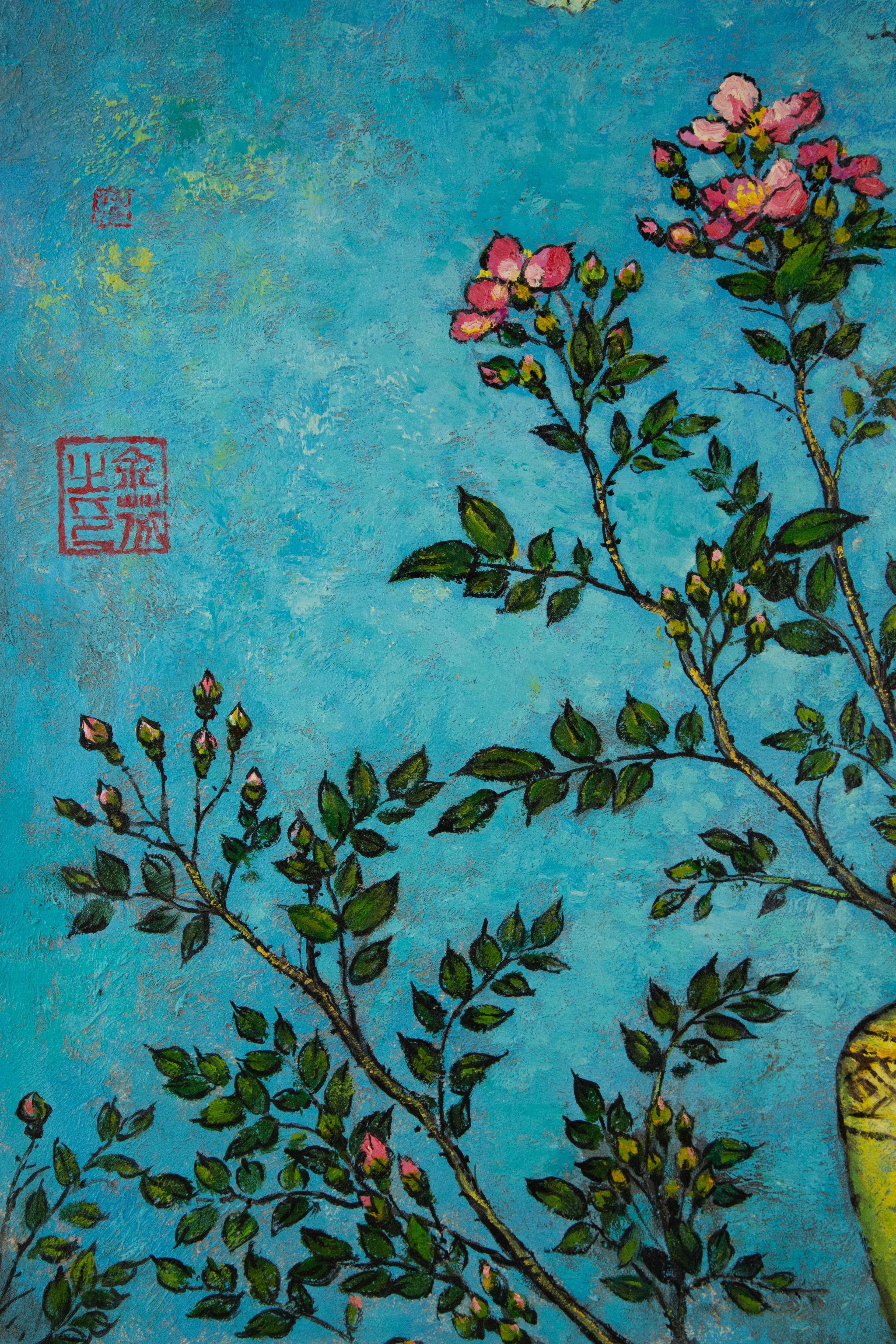 Fen Yu Still Life Original Mixed Media 