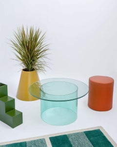 Fence Coffee Table by Pieces, Modern Interlayer Glass Surface with Acrylic Base