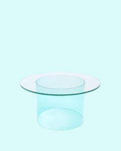 Fence Coffee Table in Glass with Metal Mesh Interlayer