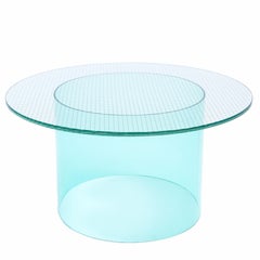 Fence Coffee Table in Glass with Metal Mesh Interlayer