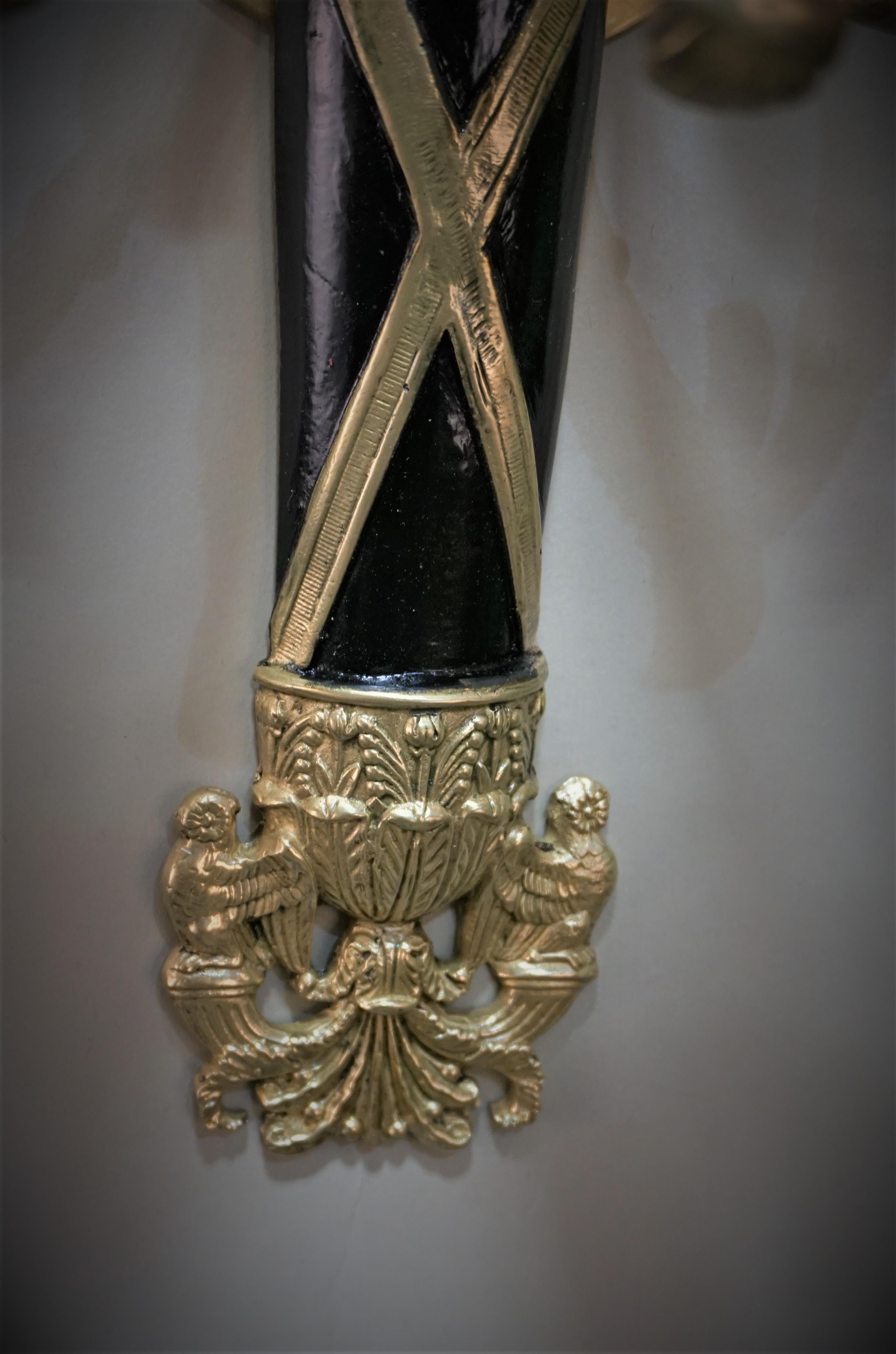 Fench 1920's Bronze Empire Wall Sconces, 3 Available  In Good Condition For Sale In Fairfax, VA