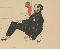 Fencing Caricature of Adolphe Tavernier by Mich, Paris 1907