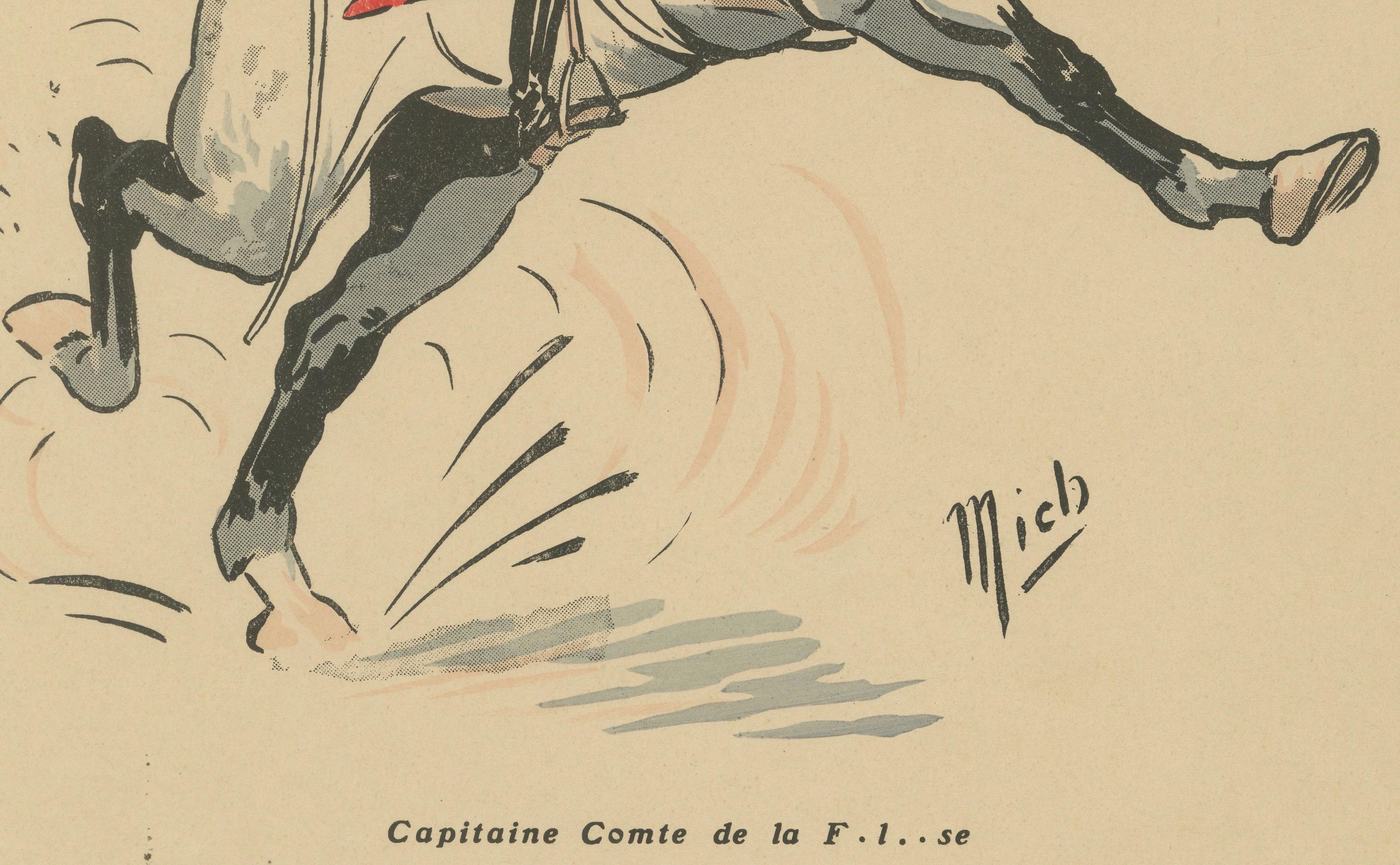 Fencing Caricatures by Mich, Paris 1907 - Silhouettes and Caricatures en venta 2