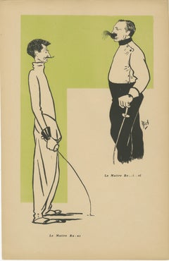 Fencing Masters and Students by Mich, Paris 1907 – Belle Époque Caricatures