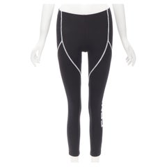 FEND ActivewearI black white overlock stitch reflective logo print leggings XS