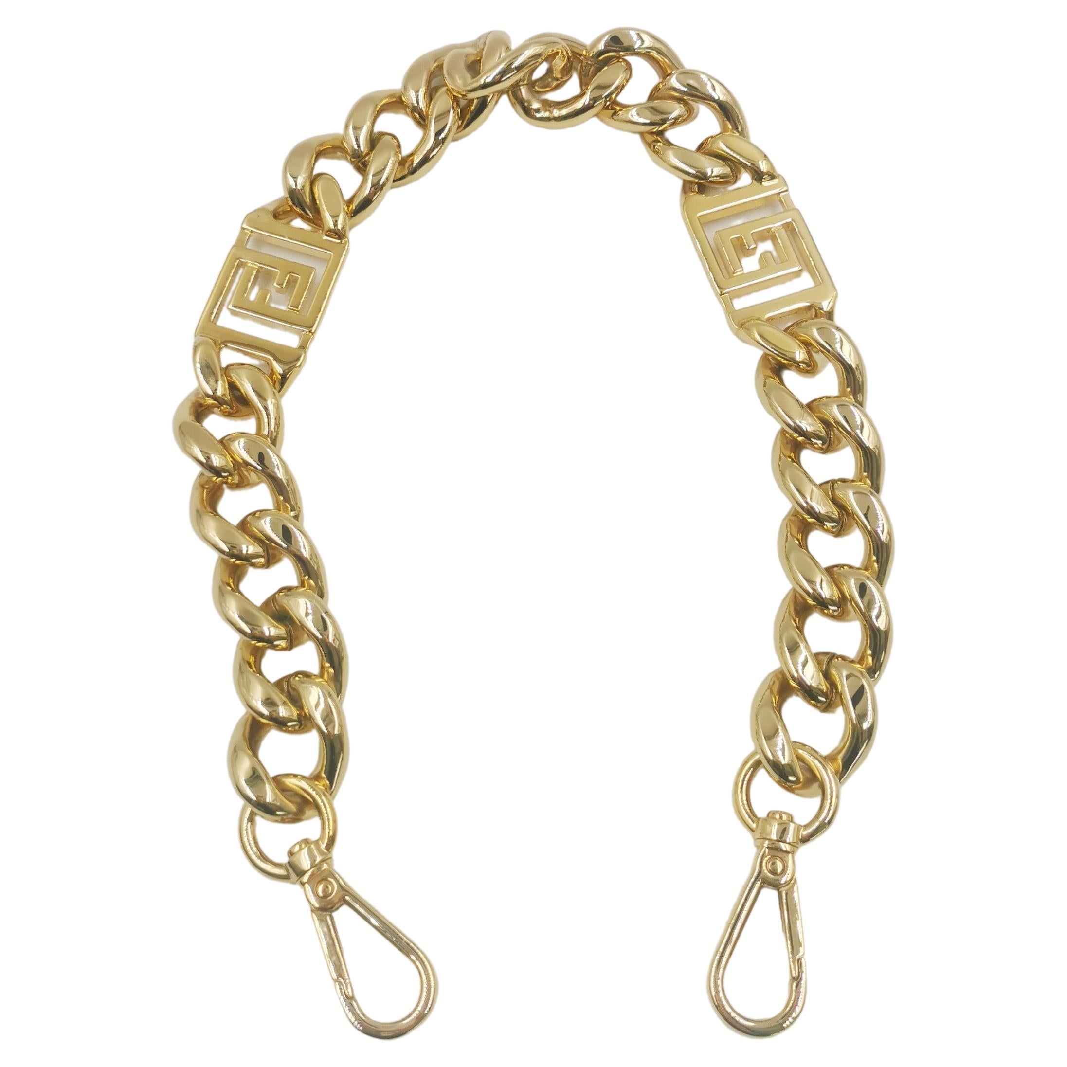 Fendace Versace Fendi Gold Chain Straps Zucca For Sale
