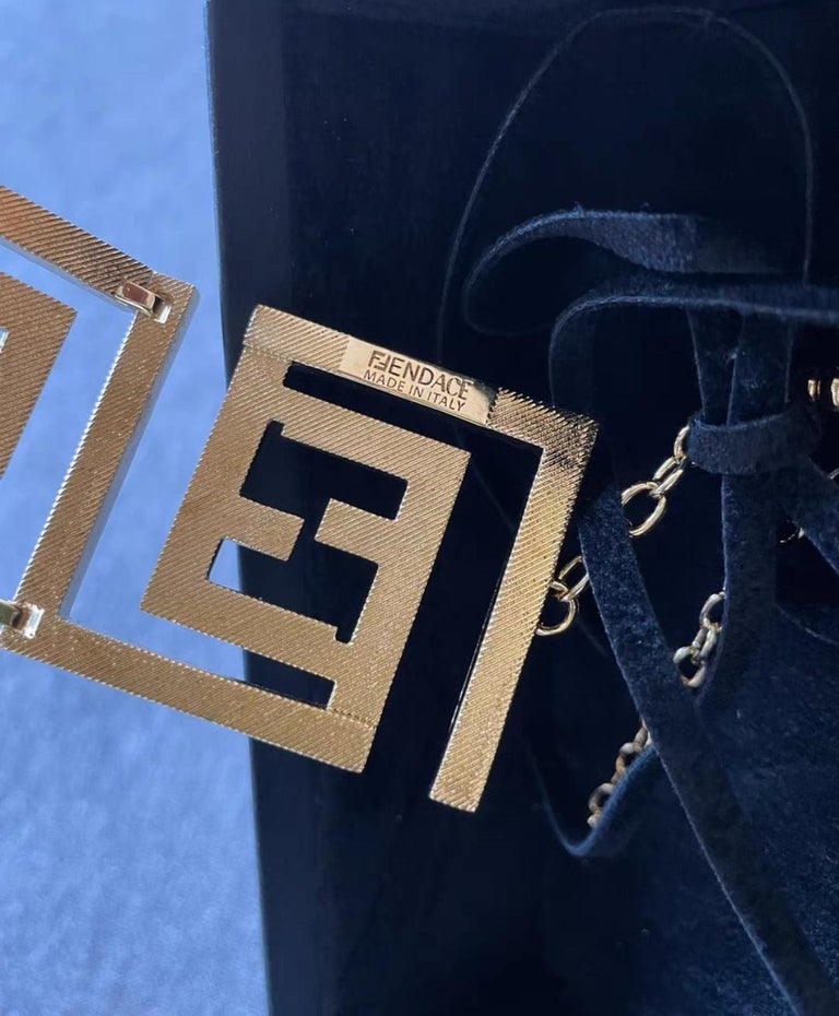 Fendace Versace X Fendi Gold Wide Zucca Choker SOLD OUT RARE at 