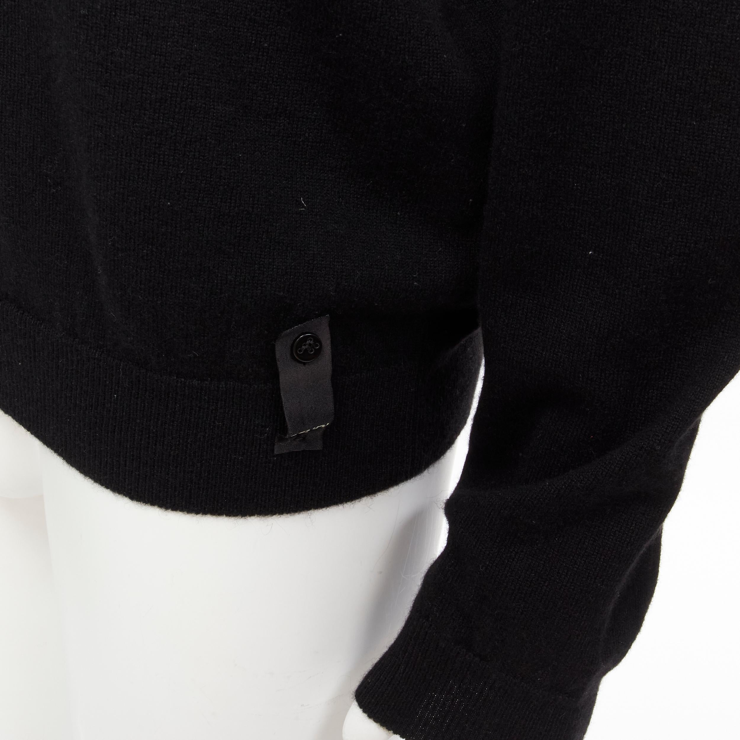 Men's FENDI 100% cashmere black beaded stud Monster eyes turtleneck sweater IT50 L For Sale