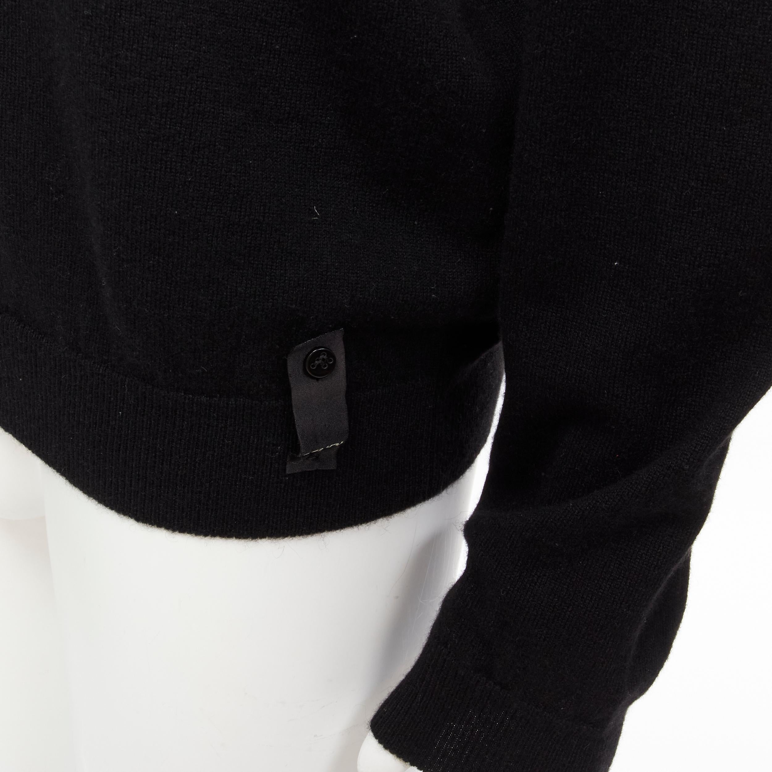 FENDI 100% cashmere black beaded stud Monster eyes turtleneck sweater  IT50 L For Sale 2