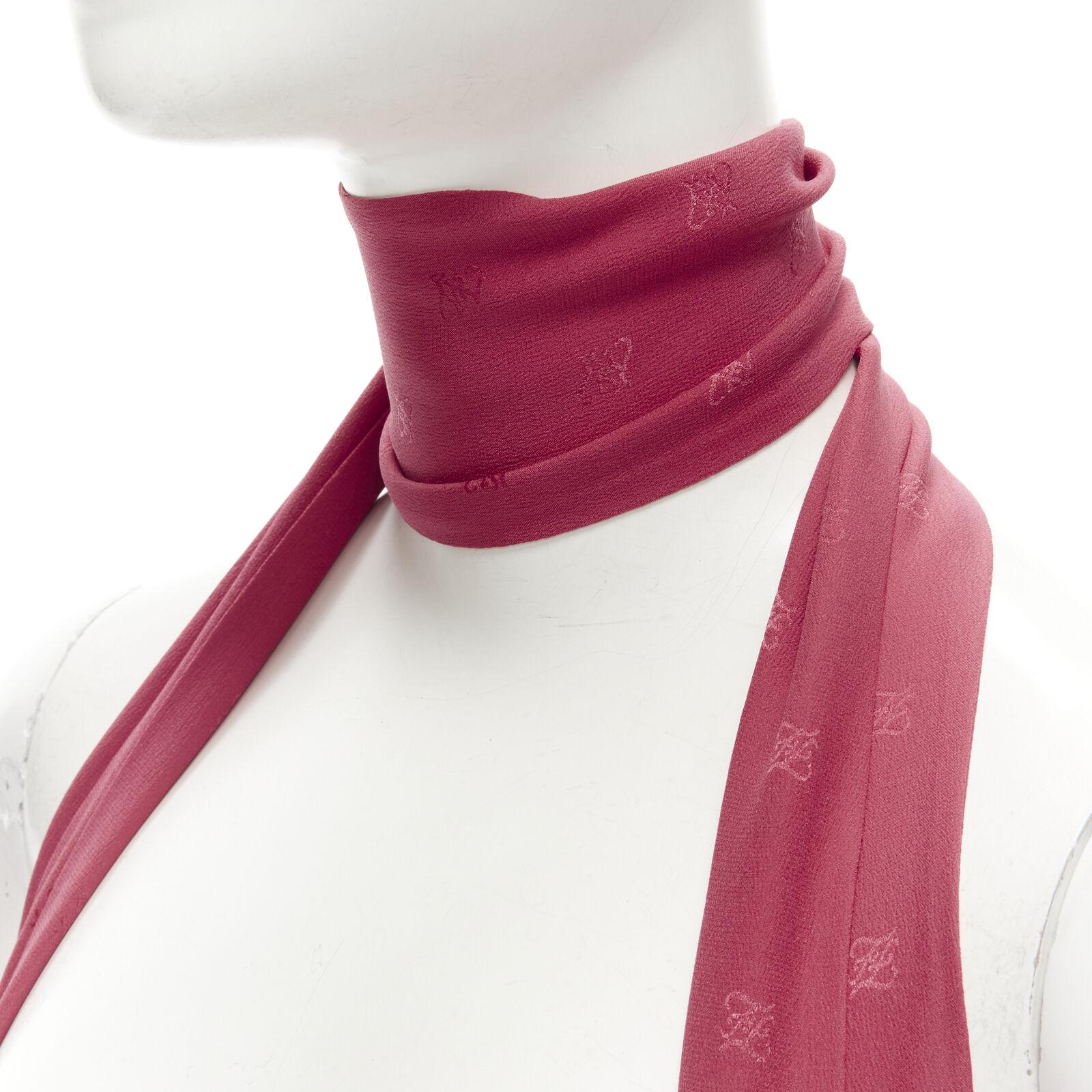 FENDI 100% silk FF monogram jacquard fringe extra long scarf For Sale 1
