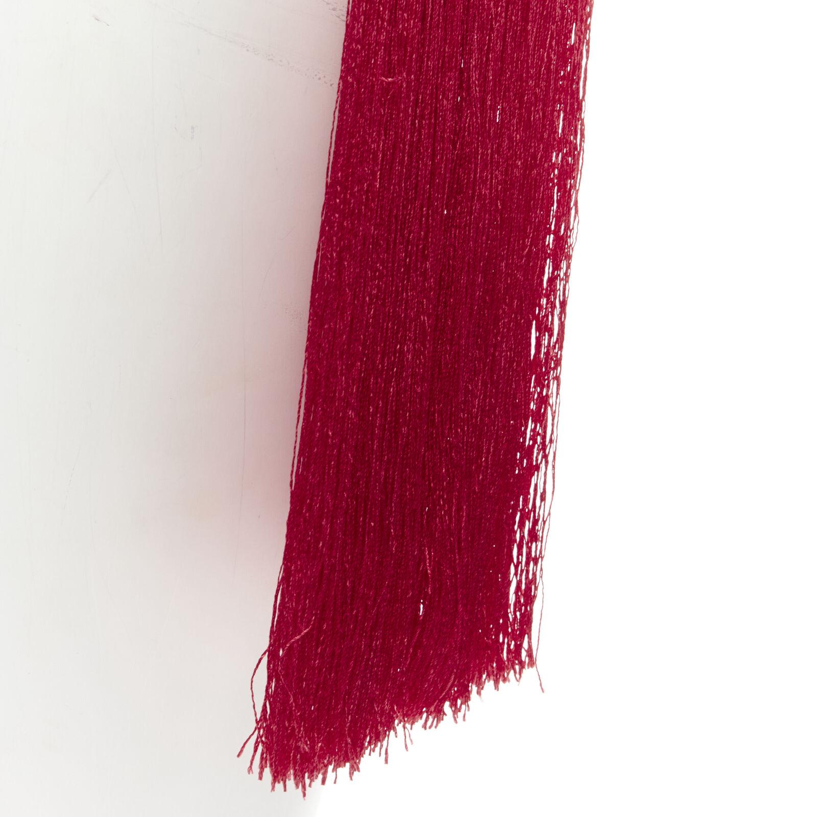 FENDI 100% silk FF monogram jacquard fringe extra long scarf For Sale 2