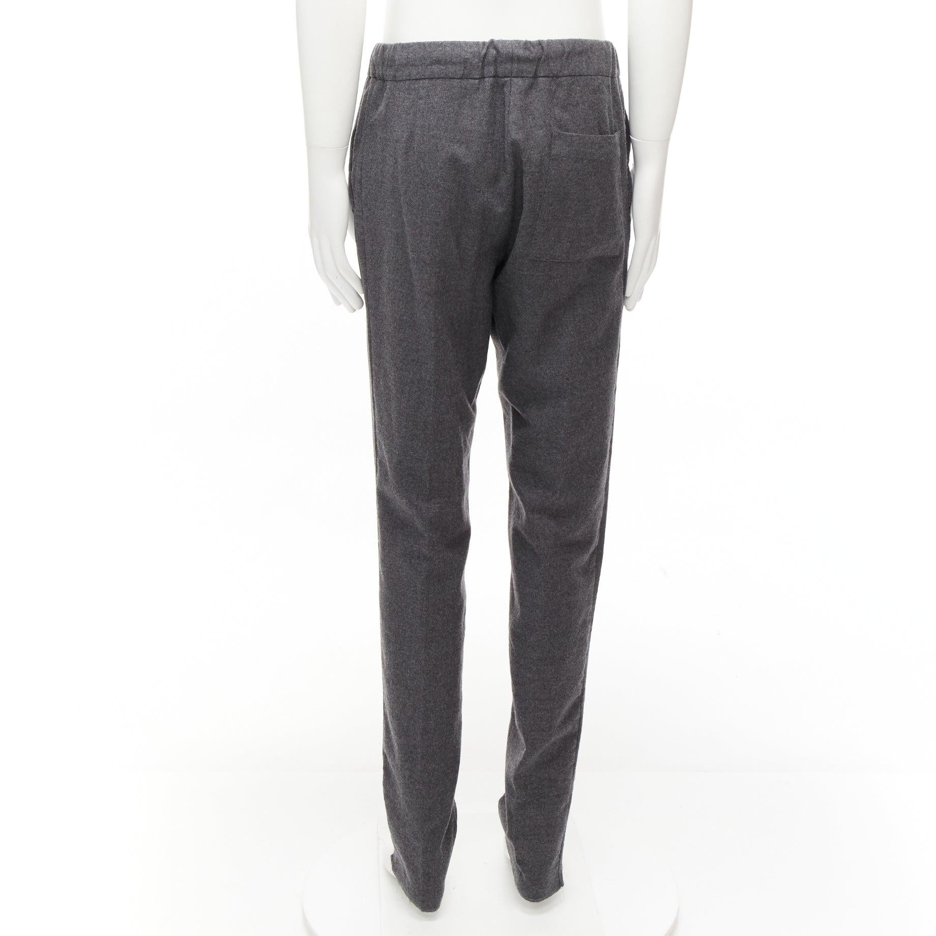 Men's FENDI 100% virgin wool grey drawstring waistband casual dress trousers IT46 S For Sale