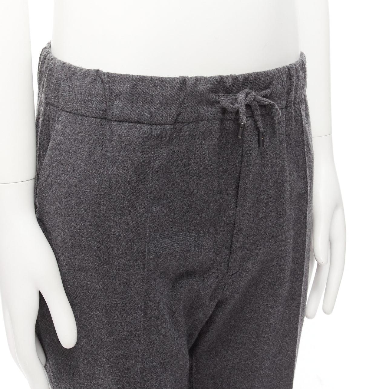 FENDI 100% virgin wool grey drawstring waistband casual dress trousers IT46 S For Sale 2