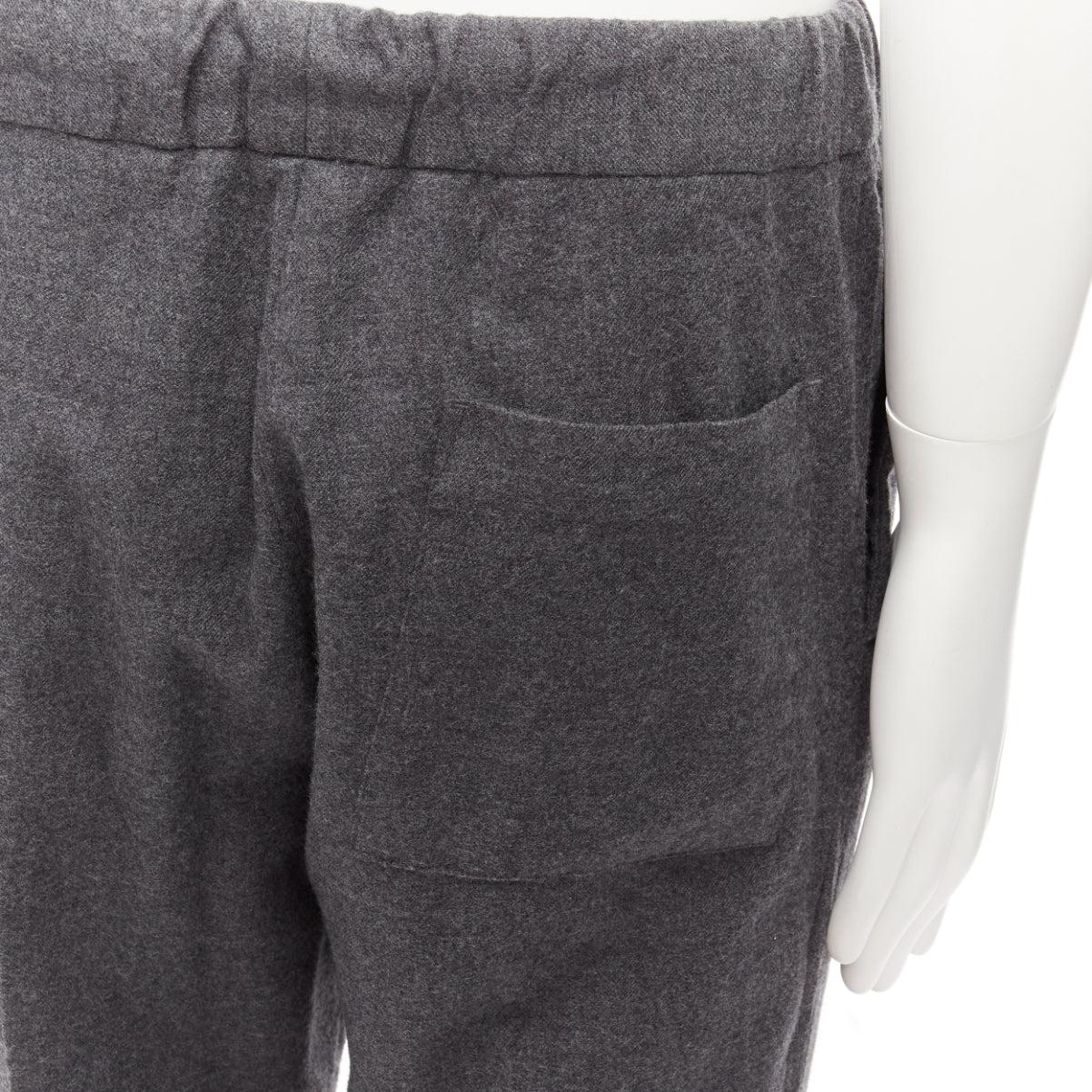 FENDI 100% virgin wool grey drawstring waistband casual dress trousers IT46 S For Sale 3