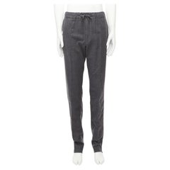 FENDI 100% virgin wool grey drawstring waistband casual dress trousers IT46 S
