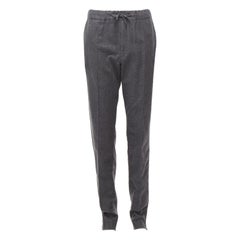 FENDI 100% virgin wool grey drawstring waistband casual dress trousers IT46 S