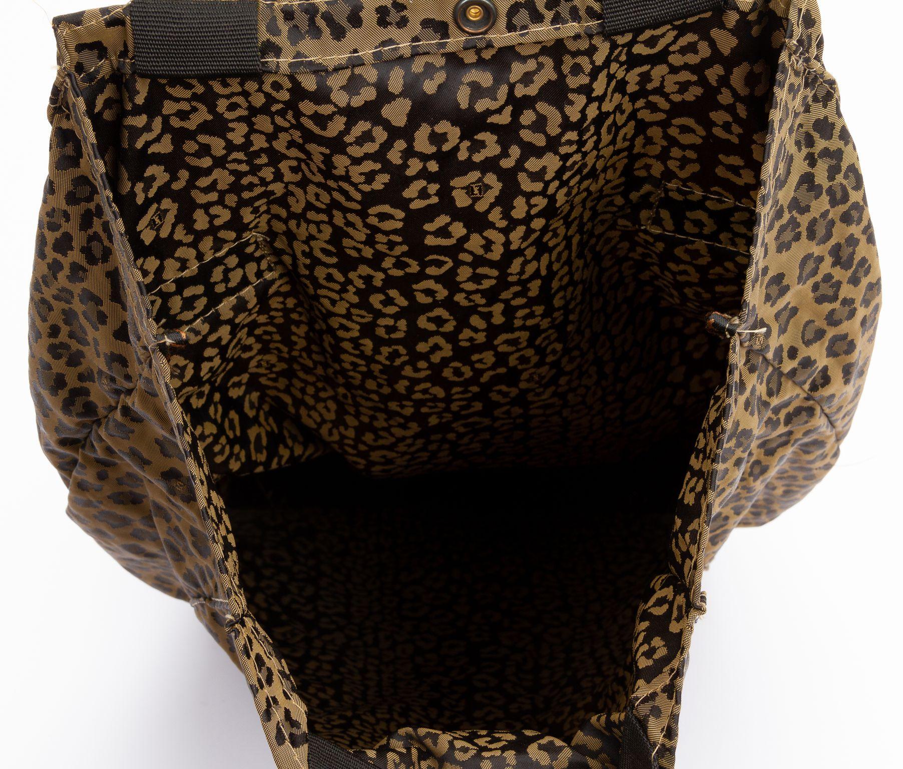 Brown Fendi 1925 Cheetah Foldable ShoppingCart For Sale