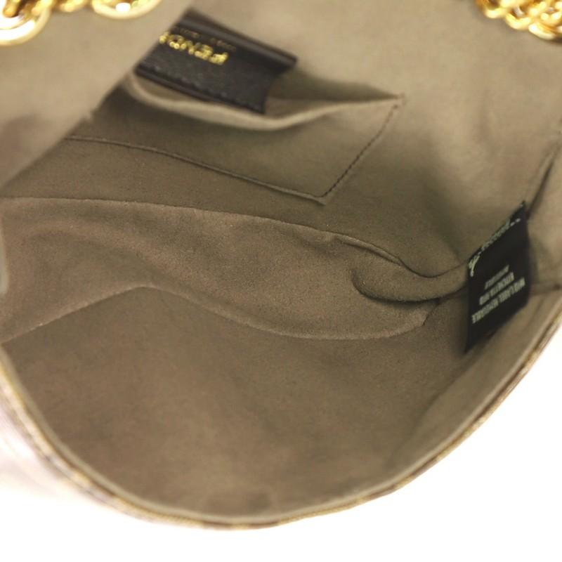 Black Fendi 1974 Double F Flap Bag Zucca Coated Canvas Mini