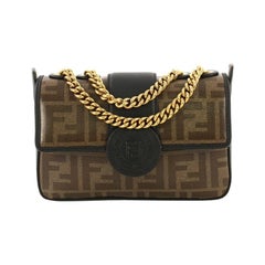 Fendi 1974 Double F Flap Bag Zucca Coated Canvas Mini