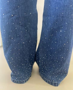 Fendi 1980s Vintage Flared Jeans with shiny little Rhinestones size 38