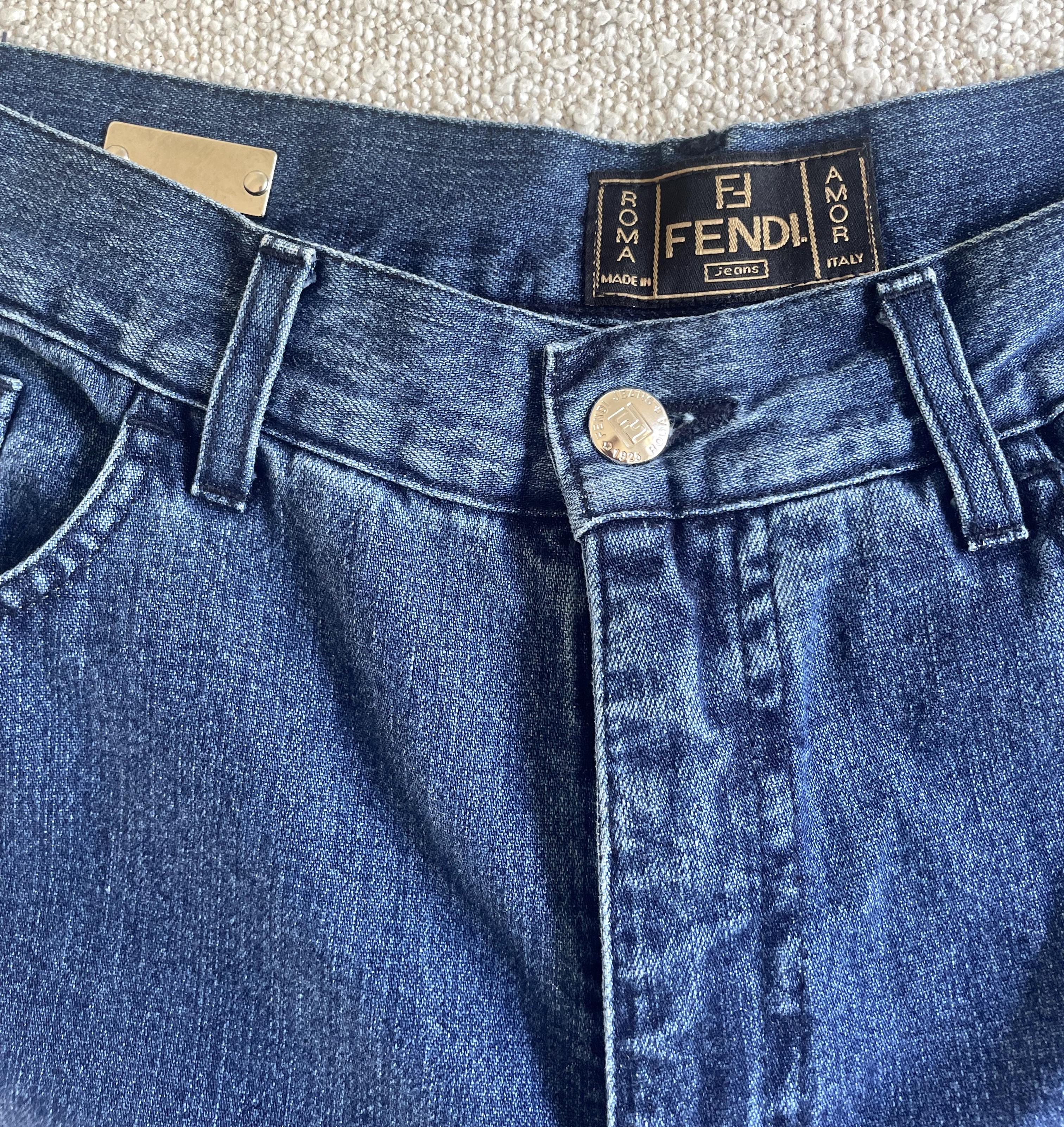 Fendi 1980s Vintage Flared Jeans with shiny little