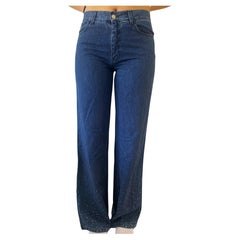 Fendi 1980s Vintage Flared Jeans with shiny little Rhinestones size 38