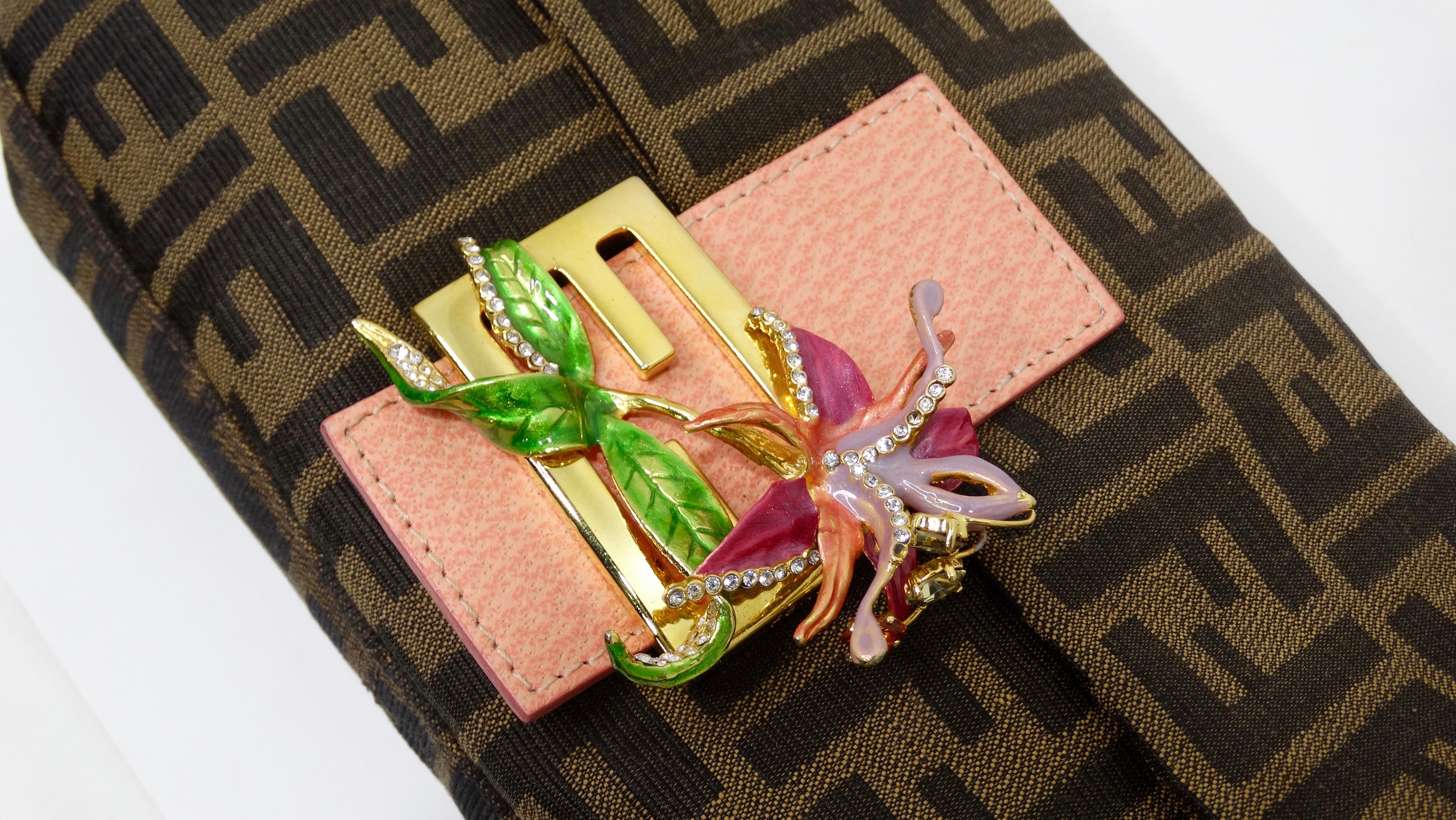Fendi 1990s Adorned Zucca Baguette Bag In Good Condition In Scottsdale, AZ