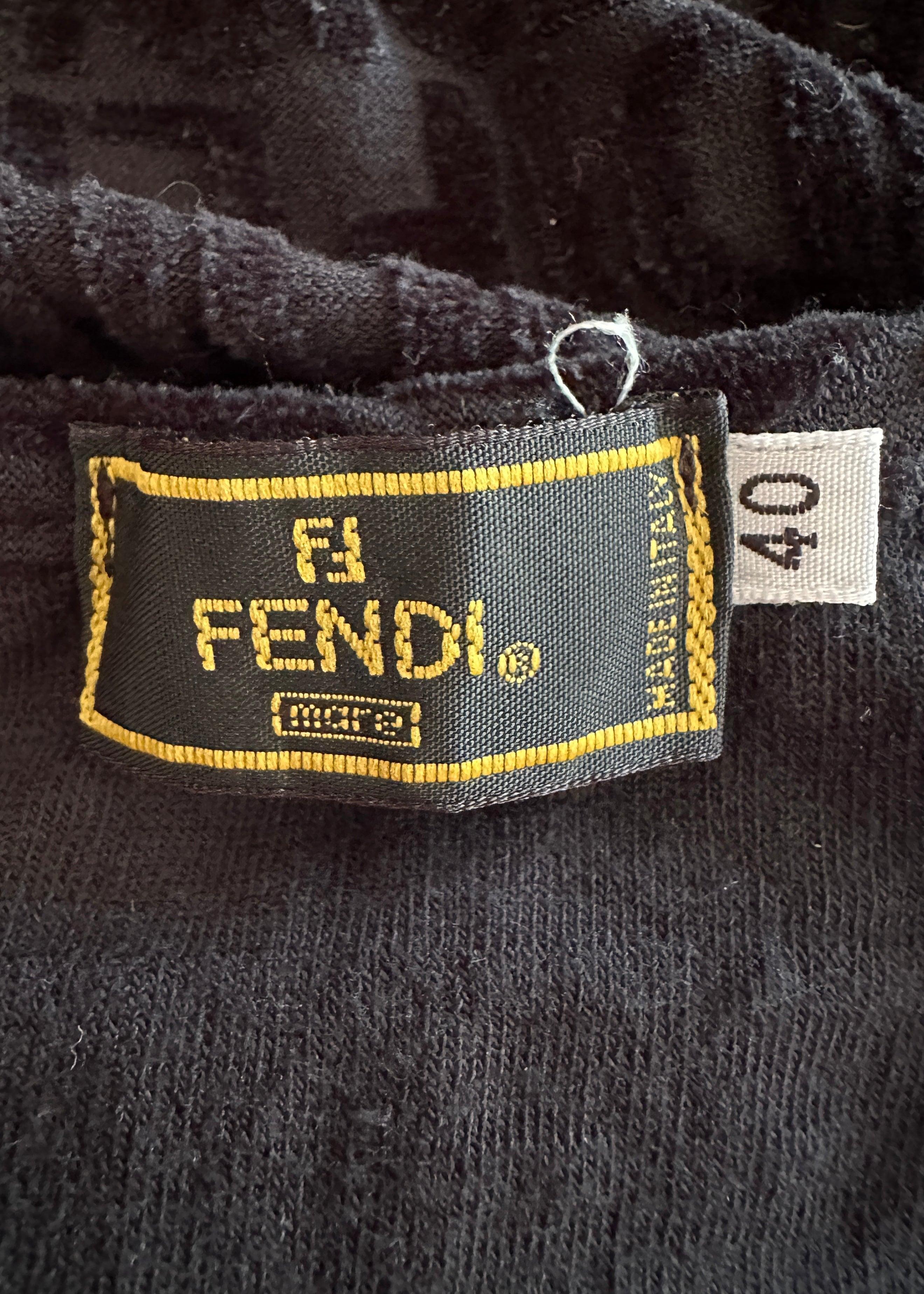 Women's Fendi 1990s Black Terry Cloth Wrap Top For Sale
