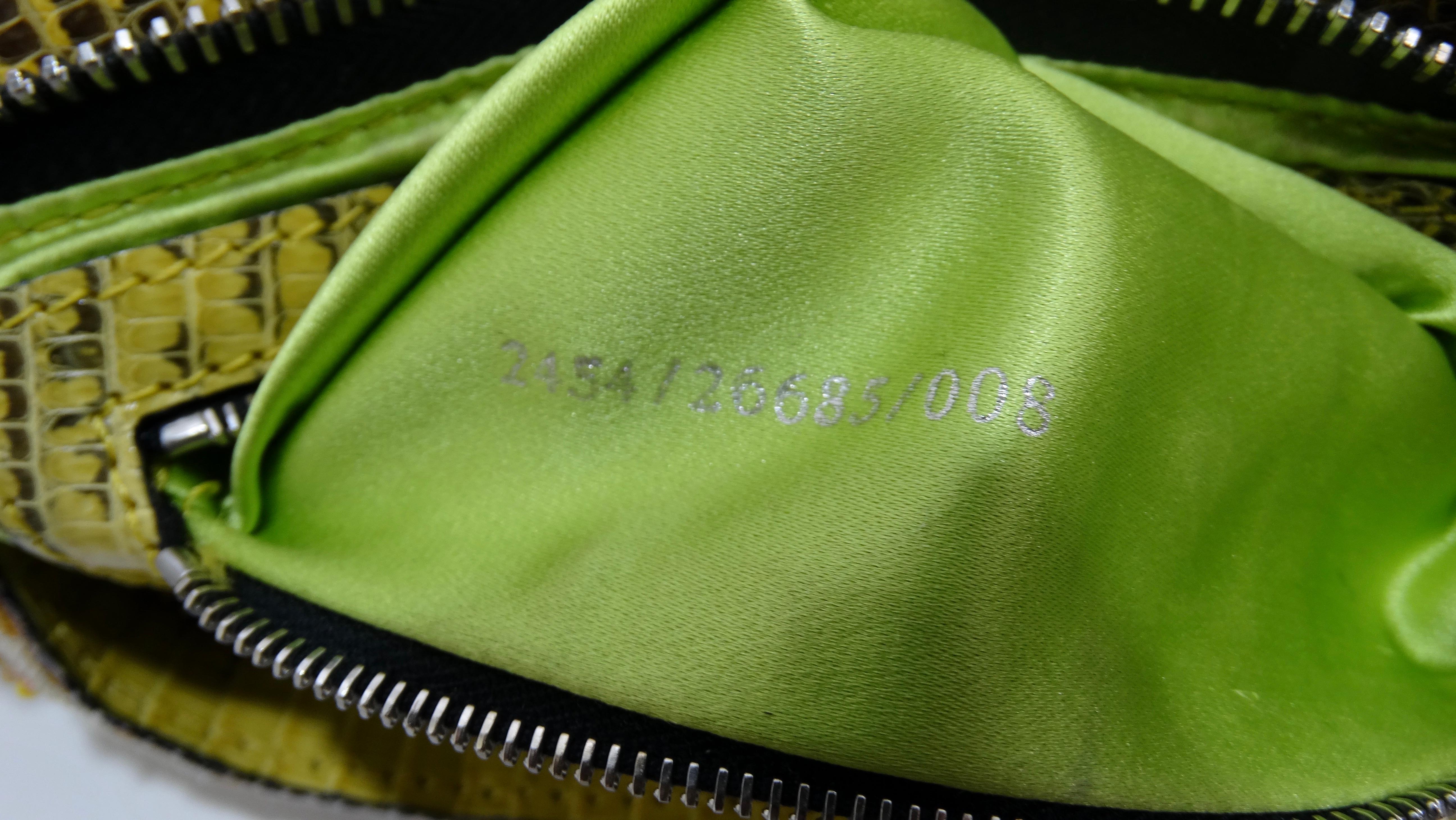 Fendi 1990s Green Embroidered Baguette 1