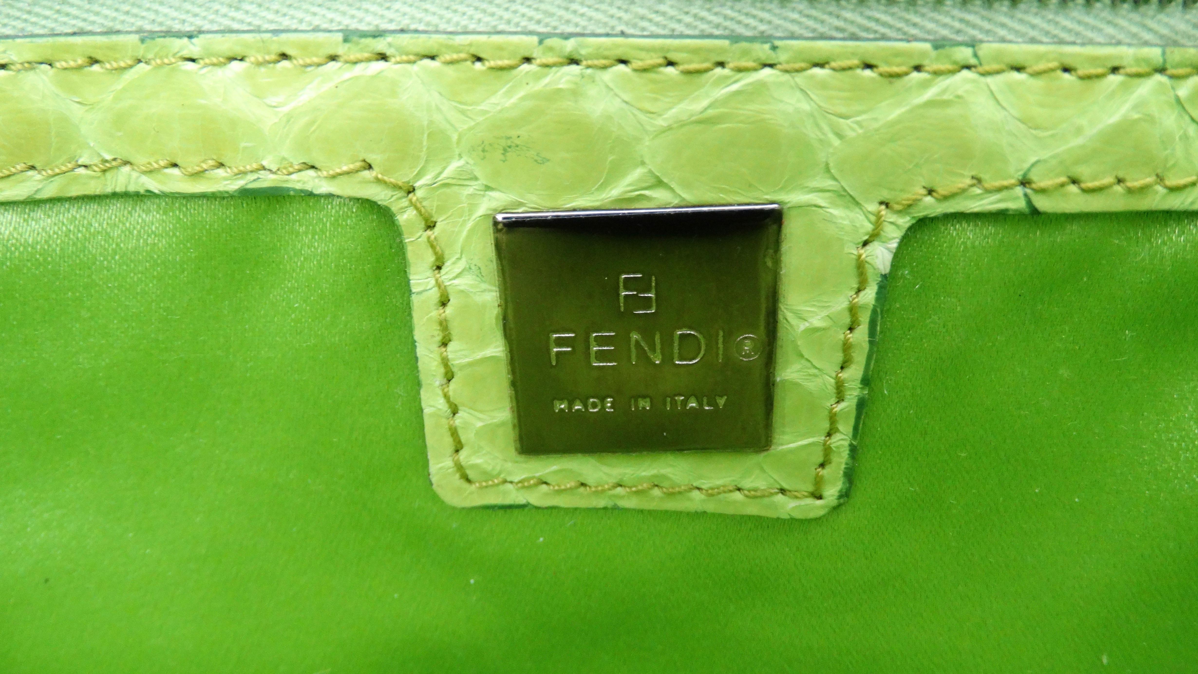 Fendi 1990s Green Sequin Baguette Bag 3