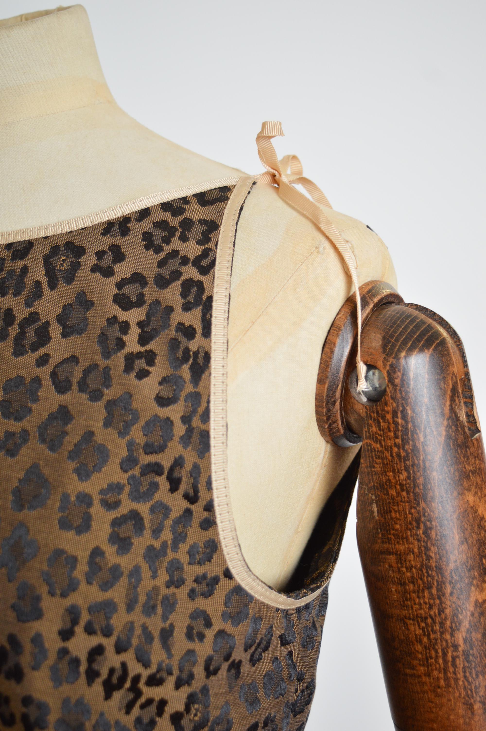 FENDI 1990's Leopard Pattern Zucca Jacquard Corset Tank Top Vest - Bustier 5