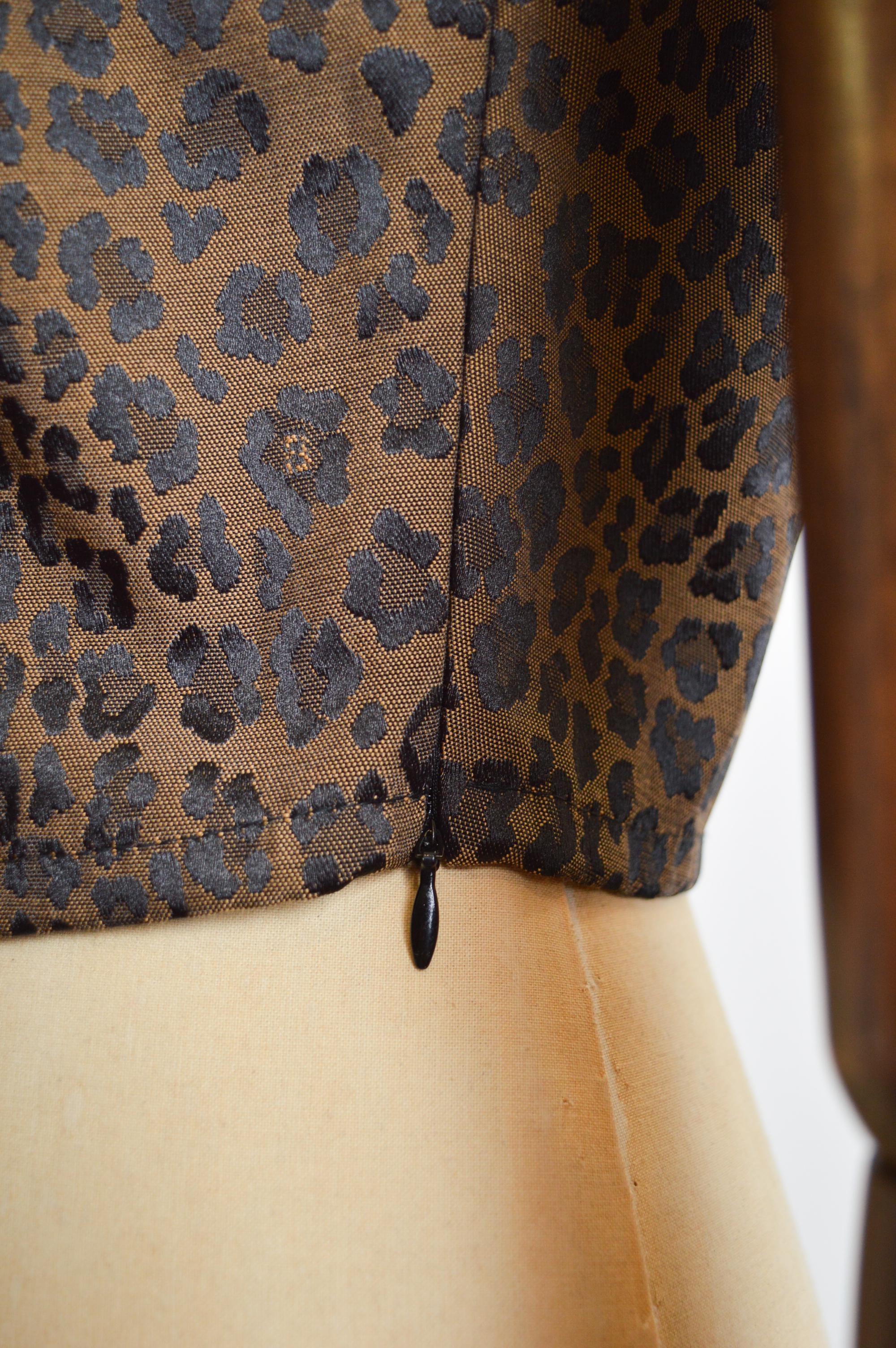 FENDI 1990's Leopard Pattern Zucca Jacquard Corset Tank Top Vest - Bustier 7